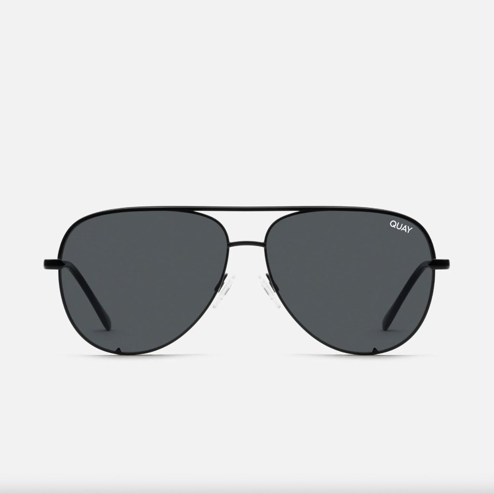 QUAY AUSTRALIA HIGH KEY SMOKE LENS AVIATOR SUNGLASSES